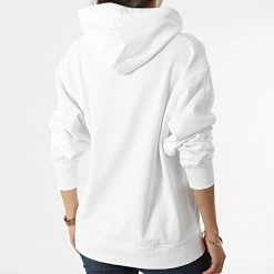 Meilleure affaire 🧨 Sweat Capuche Femme Aqua Monogram 8988 Blanc de Calvin Klein 🔔 -France Calvin Klein Soldes 2024 calvin klein 320512 J20J218988 YAF 20220601T160047 04