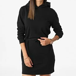 Meilleur prix 🛒 Robe Sweat Capuche Femme Waist Straps Heavy 9928 Noir de Calvin Klein 💯