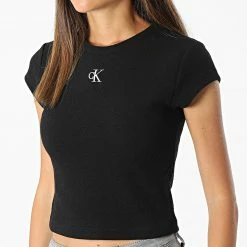 Budget 🥰 Tee 👕 Shirt Femme Crop Slub RIB Fitted 9126 Noir de Calvin Klein 🌟 6 Budget 🥰 Tee 👕 Shirt Femme Crop Slub RIB Fitted 9126 Noir de Calvin Klein 🌟 -France Calvin Klein Soldes 2024 calvin klein 321179 J20J219126 BEH 20220601T160419 03