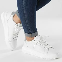 Le moins cher 🧨 Baskets Femme Chunky Cupsole Lace Up 0701 White Silver de Calvin Klein 😉 -France Calvin Klein Soldes 2024 calvin klein 321437 YW0YW00701 0LC 20220610T160800 03