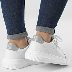 Le moins cher 🧨 Baskets Femme Chunky Cupsole Lace Up 0701 White Silver de Calvin Klein 😉 -France Calvin Klein Soldes 2024 calvin klein 321437 YW0YW00701 0LC 20220610T160801 04