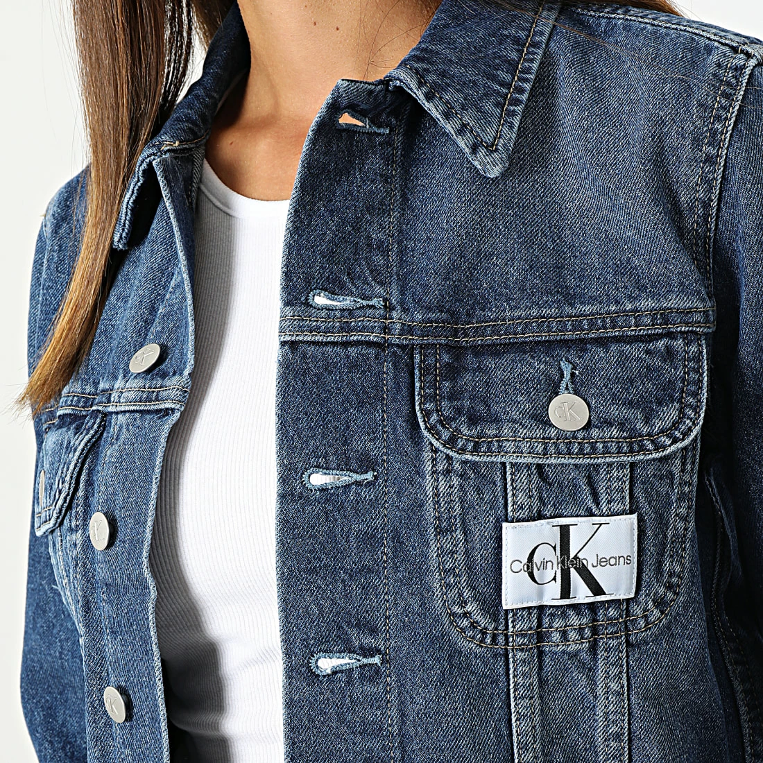 Budget 🥰 Veste Jean Femme Crop 9209 Bleu Denim de Calvin Klein 🔥 2 Budget 🥰 Veste Jean Femme Crop 9209 Bleu Denim de Calvin Klein 🔥 – Image 2