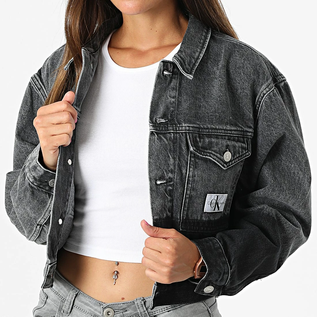 Offres ✔️ Veste Jean Femme Crop 9211 Gris de Calvin Klein 😀 3 Offres ✔️ Veste Jean Femme Crop 9211 Gris de Calvin Klein 😀 – Image 3