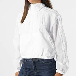 Grosses soldes ⌛ Coupe-Vent Femme Crop A Bandes Logo 9006 Blanc de Calvin Klein 🔔 -France Calvin Klein Soldes 2024 calvin klein 321627 J20J219006 YAF 20220601T160210 03