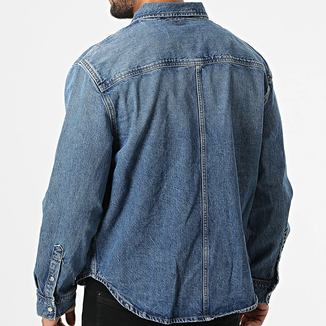 Budget 🤩 Veste Jean Linear Denim 1539 Bleu Denim de Calvin Klein 👏 4 Budget 🤩 Veste Jean Linear Denim 1539 Bleu Denim de Calvin Klein 👏 – Image 4