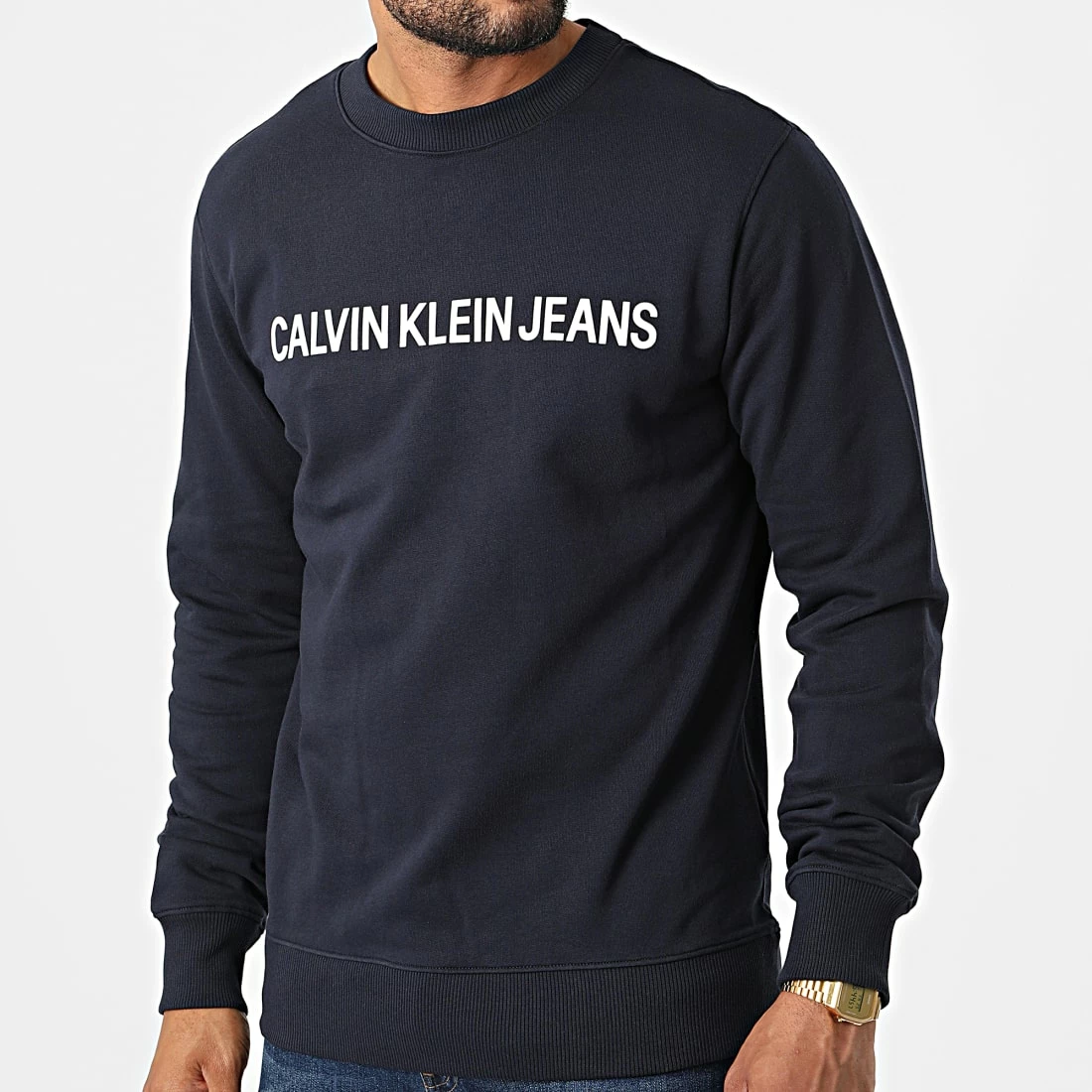 Sortie 🎁 Sweat Crewneck Core Institutional 7757 Bleu Marine de Calvin Klein 👏 1 Sortie 🎁 Sweat Crewneck Core Institutional 7757 Bleu Marine de Calvin Klein 👏