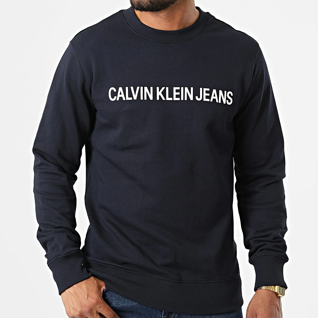 Sortie 🎁 Sweat Crewneck Core Institutional 7757 Bleu Marine de Calvin Klein 👏 3 Sortie 🎁 Sweat Crewneck Core Institutional 7757 Bleu Marine de Calvin Klein 👏 – Image 3