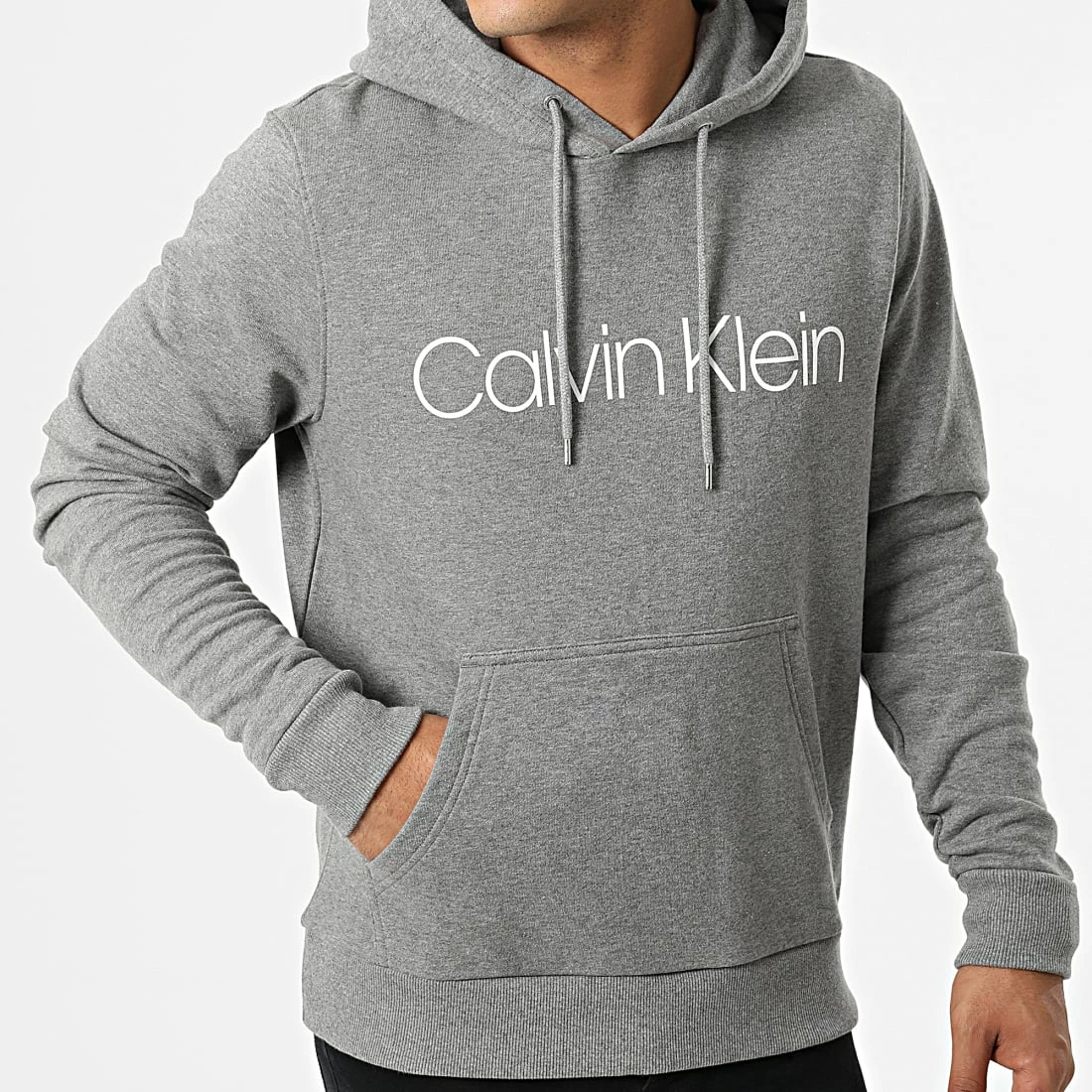 Grosses soldes ⌛ Sweat Capuche Cotton Logo 4060 Gris Chiné de Calvin Klein 🌟 3 Grosses soldes ⌛ Sweat Capuche Cotton Logo 4060 Gris Chiné de Calvin Klein 🌟 – Image 3
