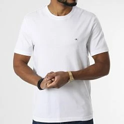 Meilleure vente ⌛ Tee 👕 Shirt Logo Embroidery 4061 Blanc de Calvin Klein 🎁 -France Calvin Klein Soldes 2024 calvin klein 322188 K10K104061 117 20220721T160254 03