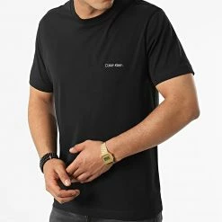 Sortie 💯 Tee 👚 Shirt Chest Logo 4062 Noir de Calvin Klein 👏 -France Calvin Klein Soldes 2024 calvin klein 322190 K10K104062 002 20220614T151005 03