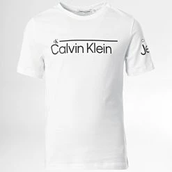 Sortie ⌛ Tee 👚 Shirt Enfant Institutional 1321 Blanc de Calvin Klein 🛒