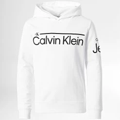 Promo 🛒 Sweat Capuche 1296 Blanc de Calvin Klein ✔️