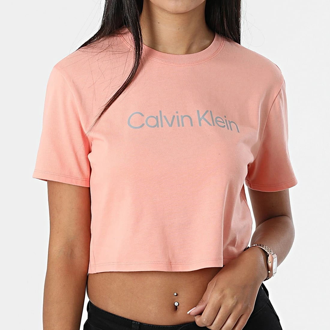 De gros 😉 Tee 👚 Shirt Femme Crop K187 Corail de Calvin Klein 👍 1 De gros 😉 Tee 👚 Shirt Femme Crop K187 Corail de Calvin Klein 👍