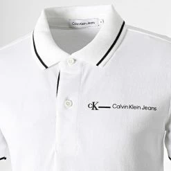 Offres 🤩 Polo Manches Courtes Enfant Lined Logo 1313 Blanc de Calvin Klein 🥰 -France Calvin Klein Soldes 2024 calvin klein 324455 IB0IB01313 YAF 20220719T151707 02