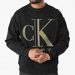 Meilleure affaire 🎁 Sweat Crewneck 0845 Noir de Calvin Klein 🎉 -France Calvin Klein Soldes 2024 calvin klein 324603 J30J320845 BEH 20220623T160748 03