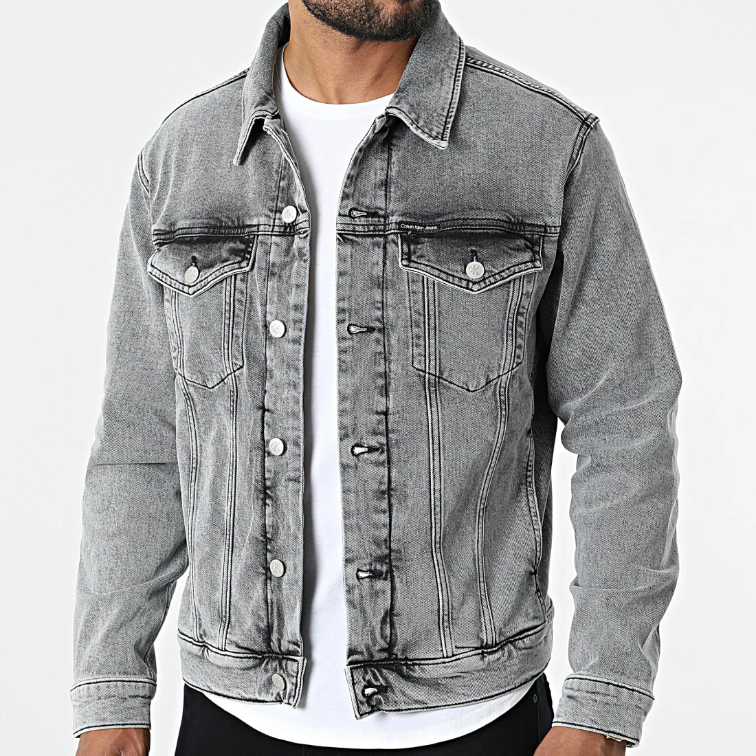 Top 10 🛒 Veste Jean Modern Essential 0541 Gris Chiné de Calvin Klein 🥰 3 Top 10 🛒 Veste Jean Modern Essential 0541 Gris Chiné de Calvin Klein 🥰 – Image 3