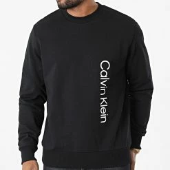 Sortie 🔔 Sweat Crewneck Off Placement Logo 9688 Noir de Calvin Klein 🎉 -France Calvin Klein Soldes 2024 calvin klein 324940 K10K109688 BEH 20220624T145723 03