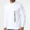Nouveau 🔥 Sweat Crewneck Off Placement Logo 9688 Blanc de Calvin Klein 😍