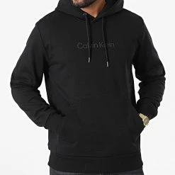 De gros 👍 Sweat Capuche Modern Front Logo 9690 Noir de Calvin Klein 👍 -France Calvin Klein Soldes 2024 calvin klein 325008 K10K109690 BEH 20220624T145932 03