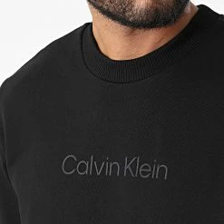 Promo 😉 Sweat Crewneck Modern Front Logo 9692 Noir de Calvin Klein ✨ -France Calvin Klein Soldes 2024 calvin klein 325012 K10K109692 BEH 20220630T143959 02