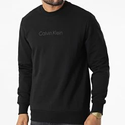 Promo 😉 Sweat Crewneck Modern Front Logo 9692 Noir de Calvin Klein ✨ -France Calvin Klein Soldes 2024 calvin klein 325012 K10K109692 BEH 20220630T144000 03