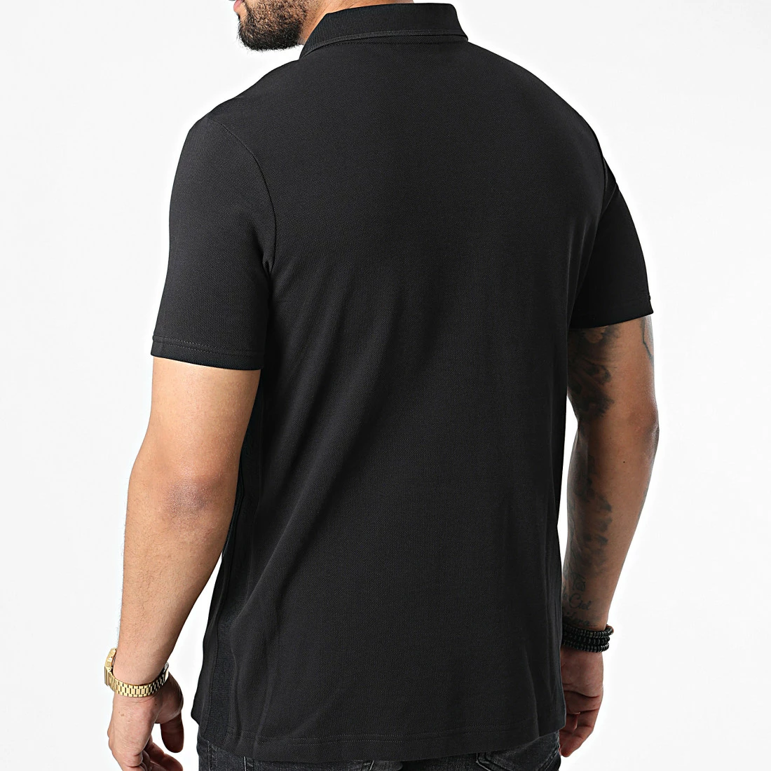 Promo 😀 Polo Manches Courtes A Bandes Elevated Logo 9558 Noir de Calvin Klein 🎁 4 Promo 😀 Polo Manches Courtes A Bandes Elevated Logo 9558 Noir de Calvin Klein 🎁 – Image 4