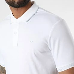 Tout neuf 😍 Polo Manches Courtes Logo Jacquard Cuff 9960 Blanc de Calvin Klein 🔔 -France Calvin Klein Soldes 2024 calvin klein 325026 K10K109960 YAF 20220630T150533 02