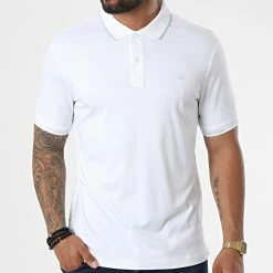 Tout neuf 😍 Polo Manches Courtes Logo Jacquard Cuff 9960 Blanc de Calvin Klein 🔔 -France Calvin Klein Soldes 2024 calvin klein 325026 K10K109960 YAF 20220630T150534 03
