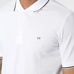 Offres 🧨 Polo Manches Courtes Stretch Pique 8728 Blanc de Calvin Klein 😉 -France Calvin Klein Soldes 2024 calvin klein 325030 K10K108728 YAF 20220624T144817 02