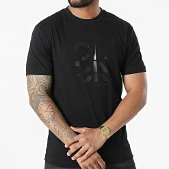 Promo 🔔 Tee 👚 Shirt Graphic Triple Logo 9800 Noir de Calvin Klein 👍 -France Calvin Klein Soldes 2024 calvin klein 325031 K10K109800 BEH 20220624T150215 03