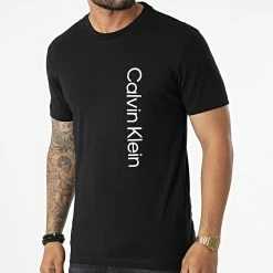 Budget 🥰 Tee 👚 Shirt Off Placement Logo 9738 Noir de Calvin Klein 👏 -France Calvin Klein Soldes 2024 calvin klein 325039 K10K109738 BEH 20220630T143832 03
