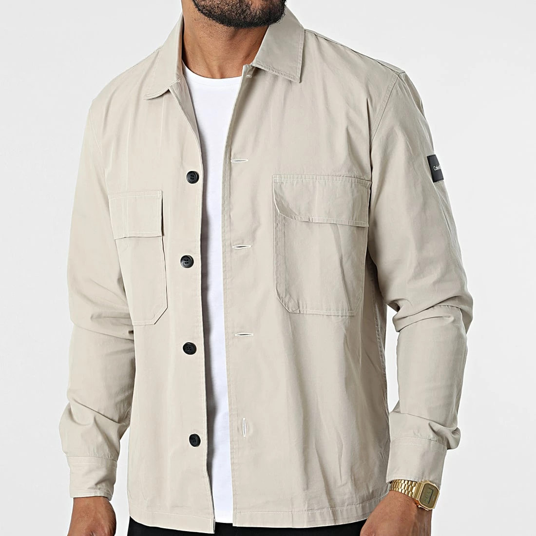 Sortie 🌟 Surchemise Cotton Nylon 9920 Beige de Calvin Klein 🛒 3 Sortie 🌟 Surchemise Cotton Nylon 9920 Beige de Calvin Klein 🛒 – Image 3