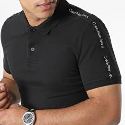 Le moins cher 🥰 Polo Manches Courtes A Bandes 0598 Noir de Calvin Klein 🎁 -France Calvin Klein Soldes 2024 calvin klein 326873 J30J320598 0GO 20220704T152504 02