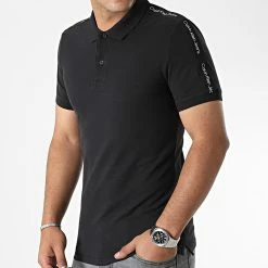 Le moins cher 🥰 Polo Manches Courtes A Bandes 0598 Noir de Calvin Klein 🎁 -France Calvin Klein Soldes 2024 calvin klein 326873 J30J320598 0GO 20220704T152506 03