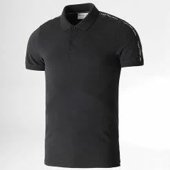 Le moins cher 🥰 Polo Manches Courtes A Bandes 0598 Noir de Calvin Klein 🎁
