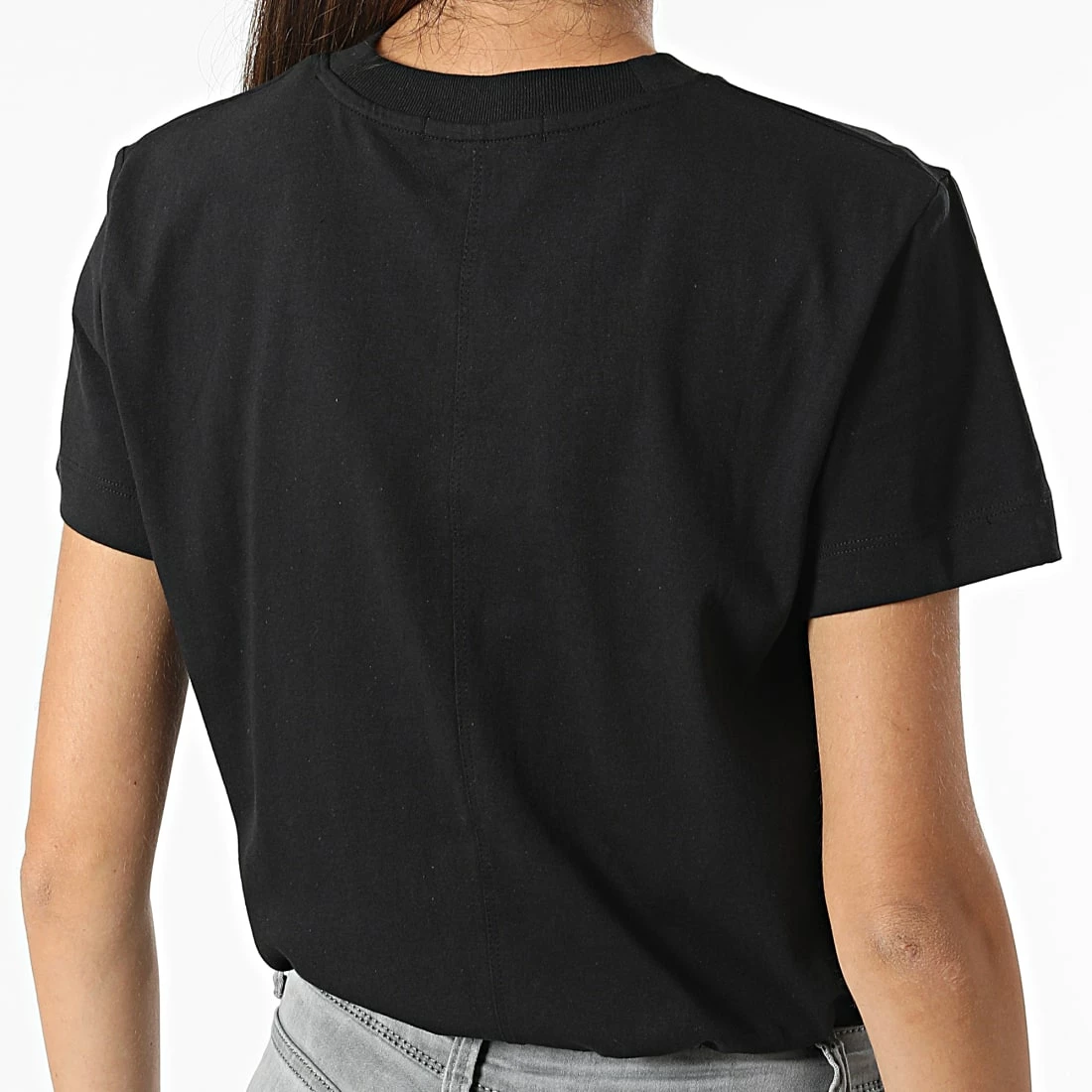 Vente flash 🌟 Tee 👕 Shirt Femme Badge Seaming 9658 Noir de Calvin Klein 💯 4 Vente flash 🌟 Tee 👕 Shirt Femme Badge Seaming 9658 Noir de Calvin Klein 💯 – Image 4