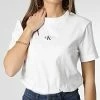 Meilleure affaire ✔️ Tee 👕 Shirt Femme Badge Seaming 9658 Blanc de Calvin Klein 😀
