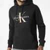 Remise ⭐ Sweat Capuche Seasonal Monogram 0805 Noir de Calvin Klein 💯