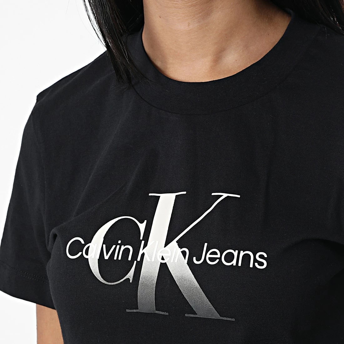 Promo 👍 Tee 👚 Shirt Slim Femme 9797 Noir de Calvin Klein 🌟 2 Promo 👍 Tee 👚 Shirt Slim Femme 9797 Noir de Calvin Klein 🌟 – Image 2