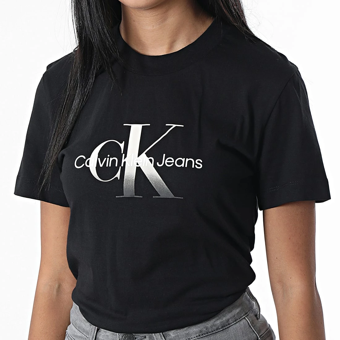 Promo 👍 Tee 👚 Shirt Slim Femme 9797 Noir de Calvin Klein 🌟 3 Promo 👍 Tee 👚 Shirt Slim Femme 9797 Noir de Calvin Klein 🌟 – Image 3
