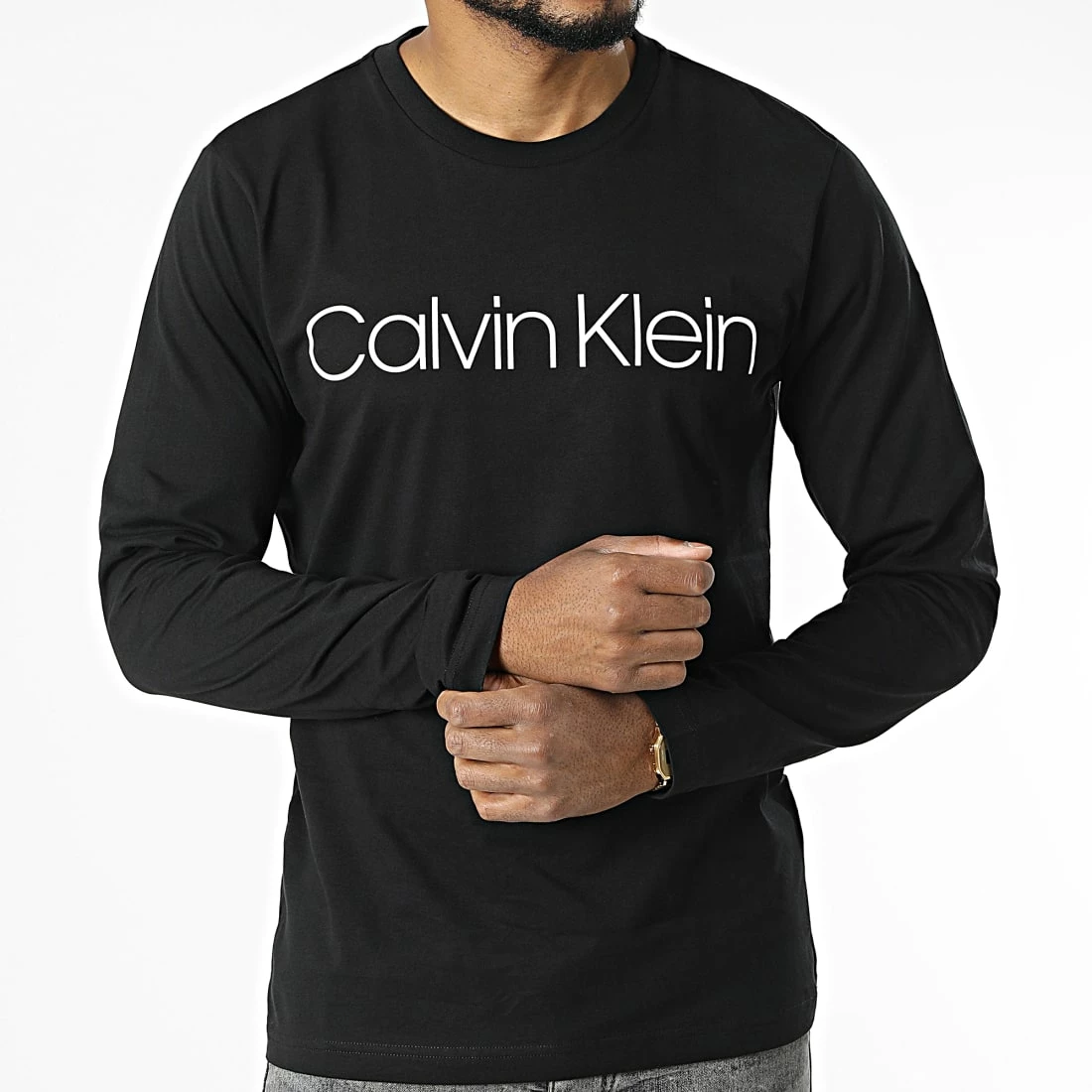 Vente flash 🔥 Tee 👚 Shirt Manches Longues 4690 Noir de Calvin Klein ✨ 3 Vente flash 🔥 Tee 👚 Shirt Manches Longues 4690 Noir de Calvin Klein ✨ – Image 3