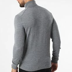 Grosses soldes ✔️ Pull Col Roulé Superior Wool 0420 Gris Chiné de Calvin Klein 🥰 -France Calvin Klein Soldes 2024 calvin klein 328365 K10K110420 P4A 20220722T160526 04