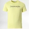 Remise 🎁 Tee 👕 Shirt Enfant Institutional 0297 Jaune de Calvin Klein ⭐