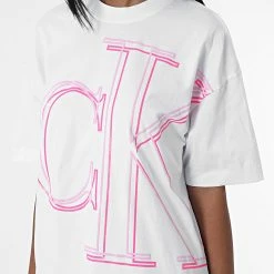 Grosses soldes 💯 Tee 👕 Shirt Femme Ample 9073 Blanc de Calvin Klein 😀 -France Calvin Klein Soldes 2024 calvin klein 328710 J20J219073 YAF 20220802T160911 02