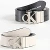 Le moins cher 🔥 Ceinture Femme Réversible Round Mono Plaque 0154 Noir Beige de Calvin Klein 🌟