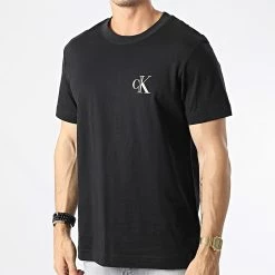 Vente flash 🌟 Tee 👚 Shirt High Shine CK 0880 Noir de Calvin Klein 😀 -France Calvin Klein Soldes 2024 calvin klein 329280 J30J320880 BEH 20220722T153159 03