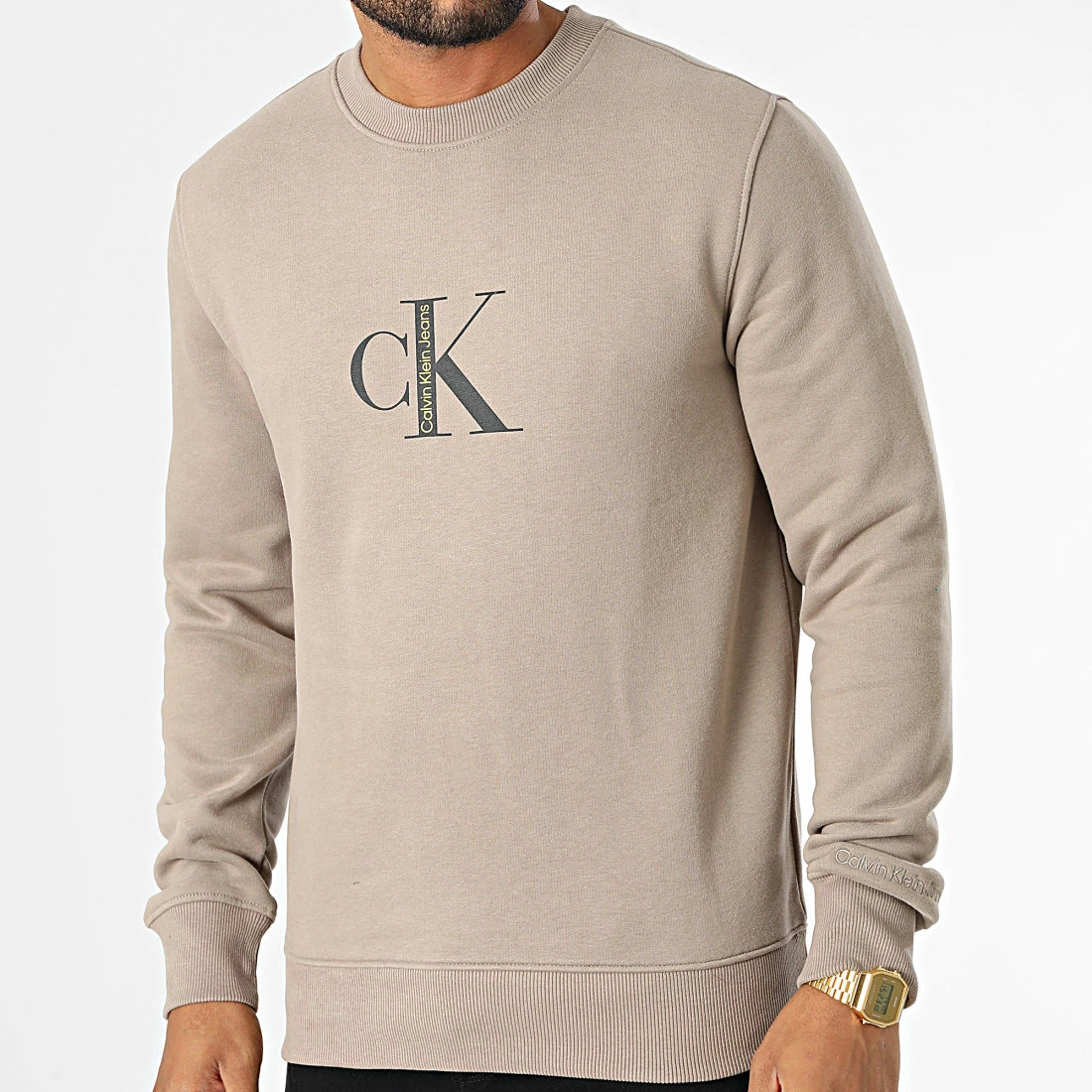 Budget 😀 Sweat Crewneck 1900 Beige de Calvin Klein 🧨 1 Budget 😀 Sweat Crewneck 1900 Beige de Calvin Klein 🧨