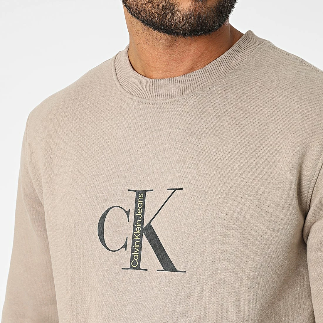 Budget 😀 Sweat Crewneck 1900 Beige de Calvin Klein 🧨 2 Budget 😀 Sweat Crewneck 1900 Beige de Calvin Klein 🧨 – Image 2