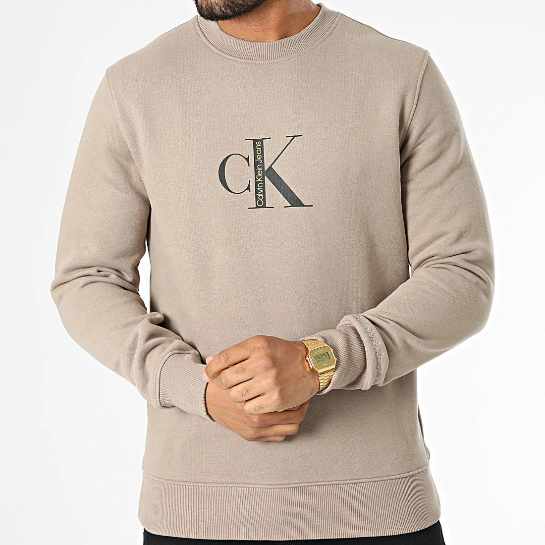 Budget 😀 Sweat Crewneck 1900 Beige de Calvin Klein 🧨 3 Budget 😀 Sweat Crewneck 1900 Beige de Calvin Klein 🧨 – Image 3
