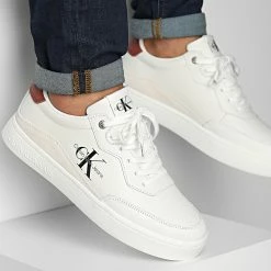 Gazebo Parts Direct Sales Store 35 Bon marché 💯 Baskets Classic Cupsole Laceup 0432 Bright White de Calvin Klein 😍